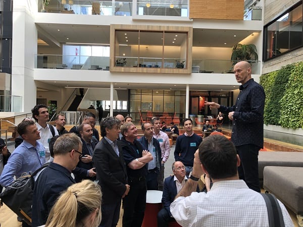 SAP executives learn about Airbnb's unique working culture during a behind-the-scenes tour of the company